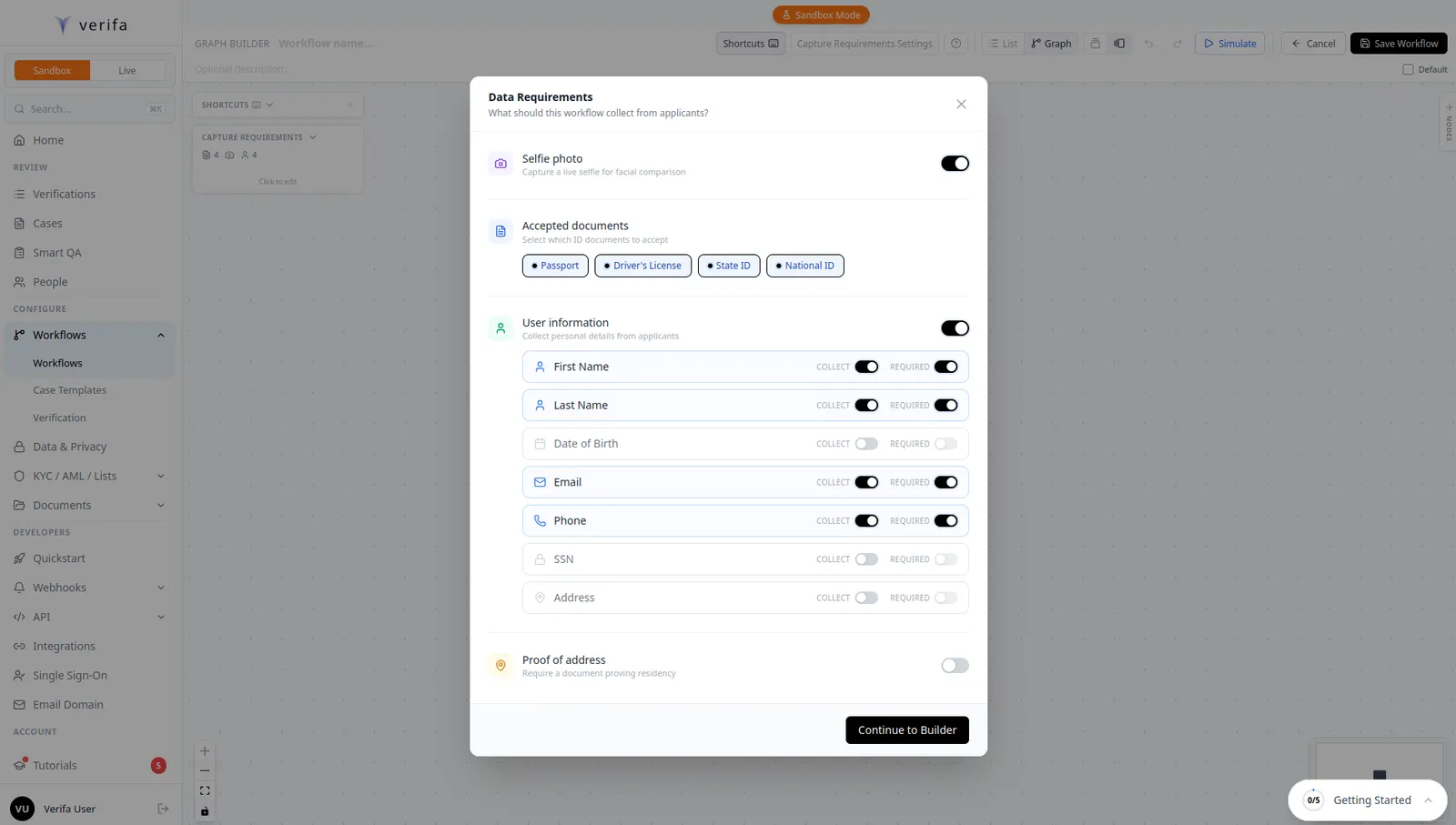 User information fields — First Name, Last Name, Email, Phone all required