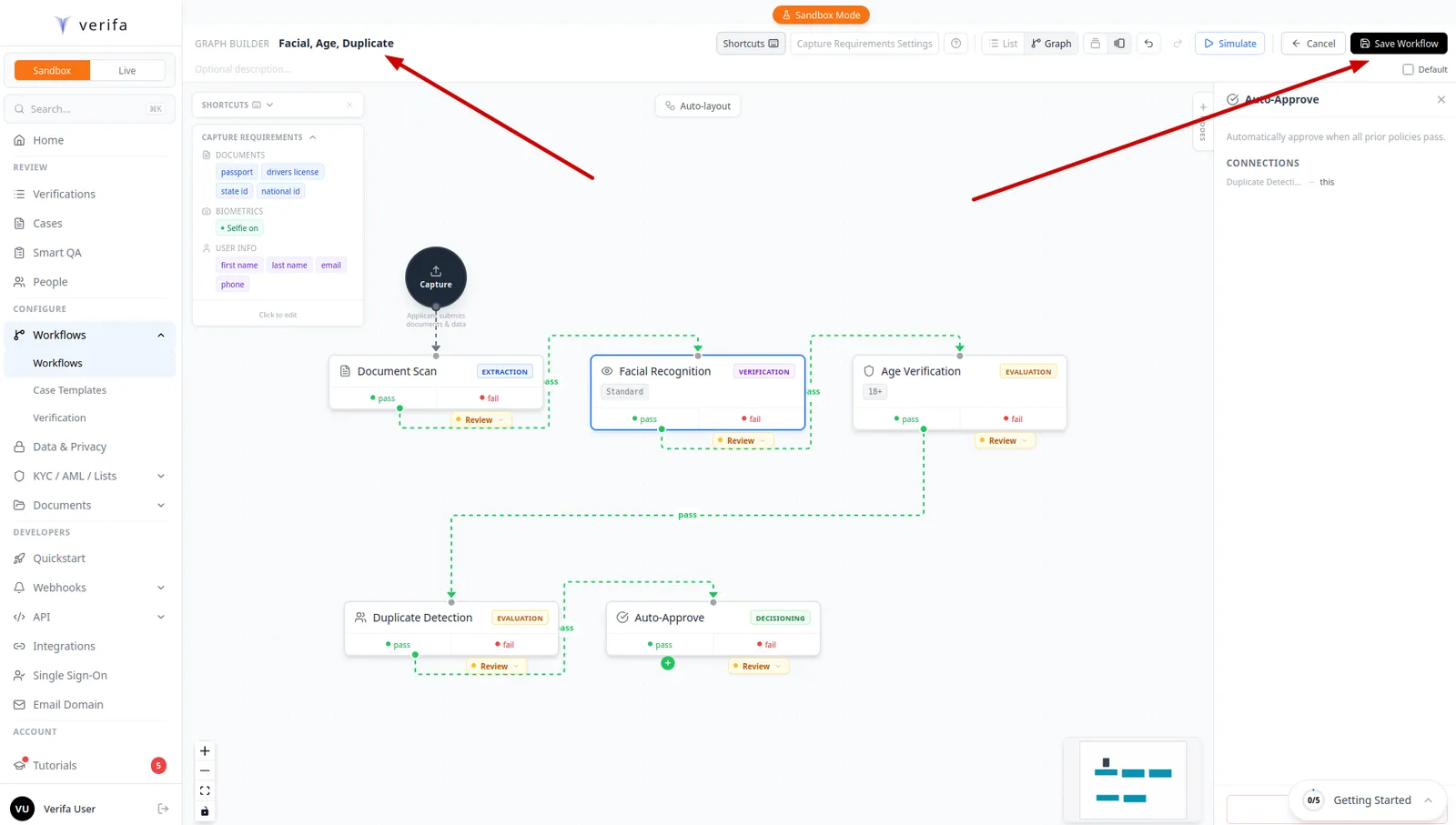 Name the workflow and click Save Workflow